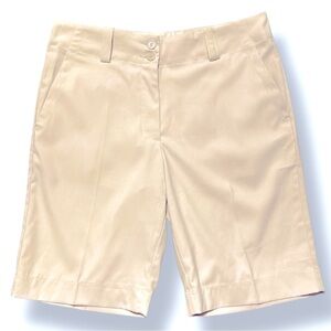 NEW Nike Golf Women’s Dri-Fit 10" Bermuda Golf Shorts, Light Khaki Tan, Size 6